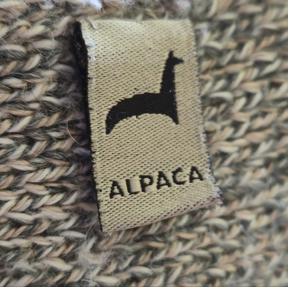 Peruvian Link Size M Alpaca Knit Blazer Jacket Gray Heather Cardigan Sweater - Picture 3 of 9